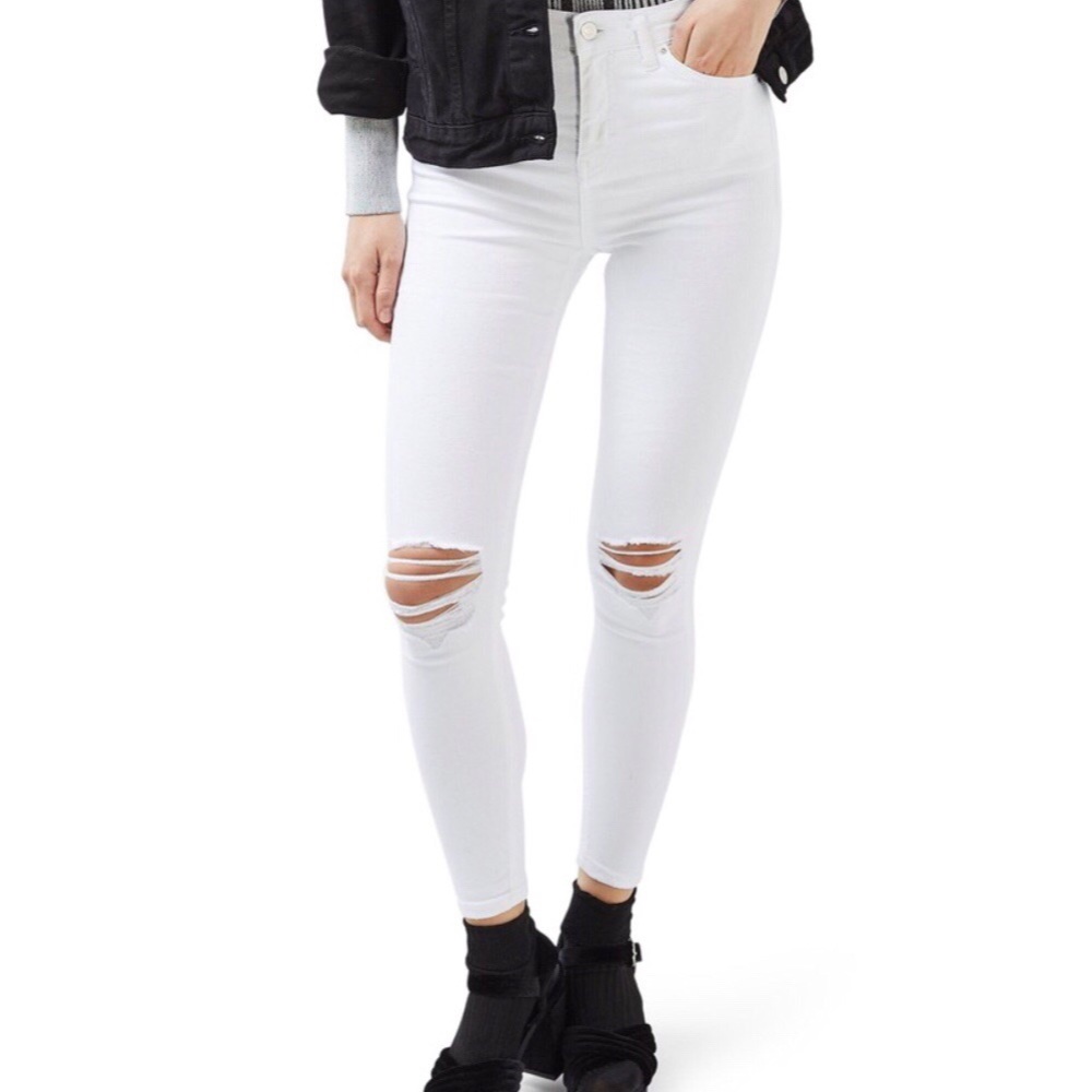 TOPSHOP Moto Jamie Skinny Jeans - White